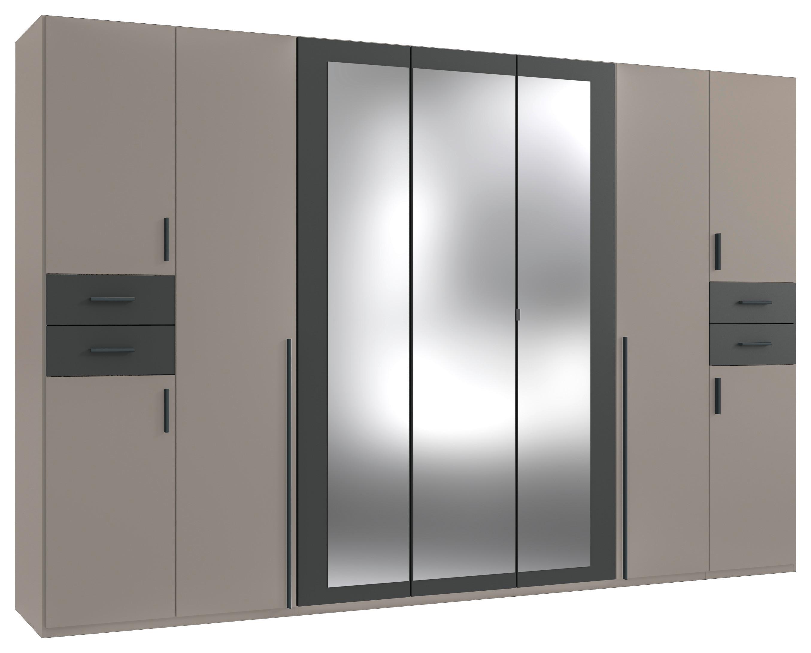 Drehtürenschrank Vegas Sahara/Graphit/Grau B: 313 cm