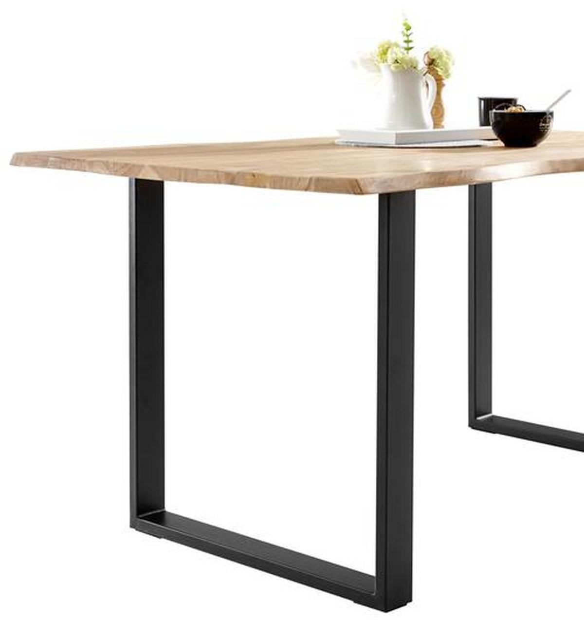 Obdĺžnikový jedálenský stôl RUNNER 200x100 cm - čierna/farba akácie, Natur, kov/drevo (200/100/76cm) - MID.YOU