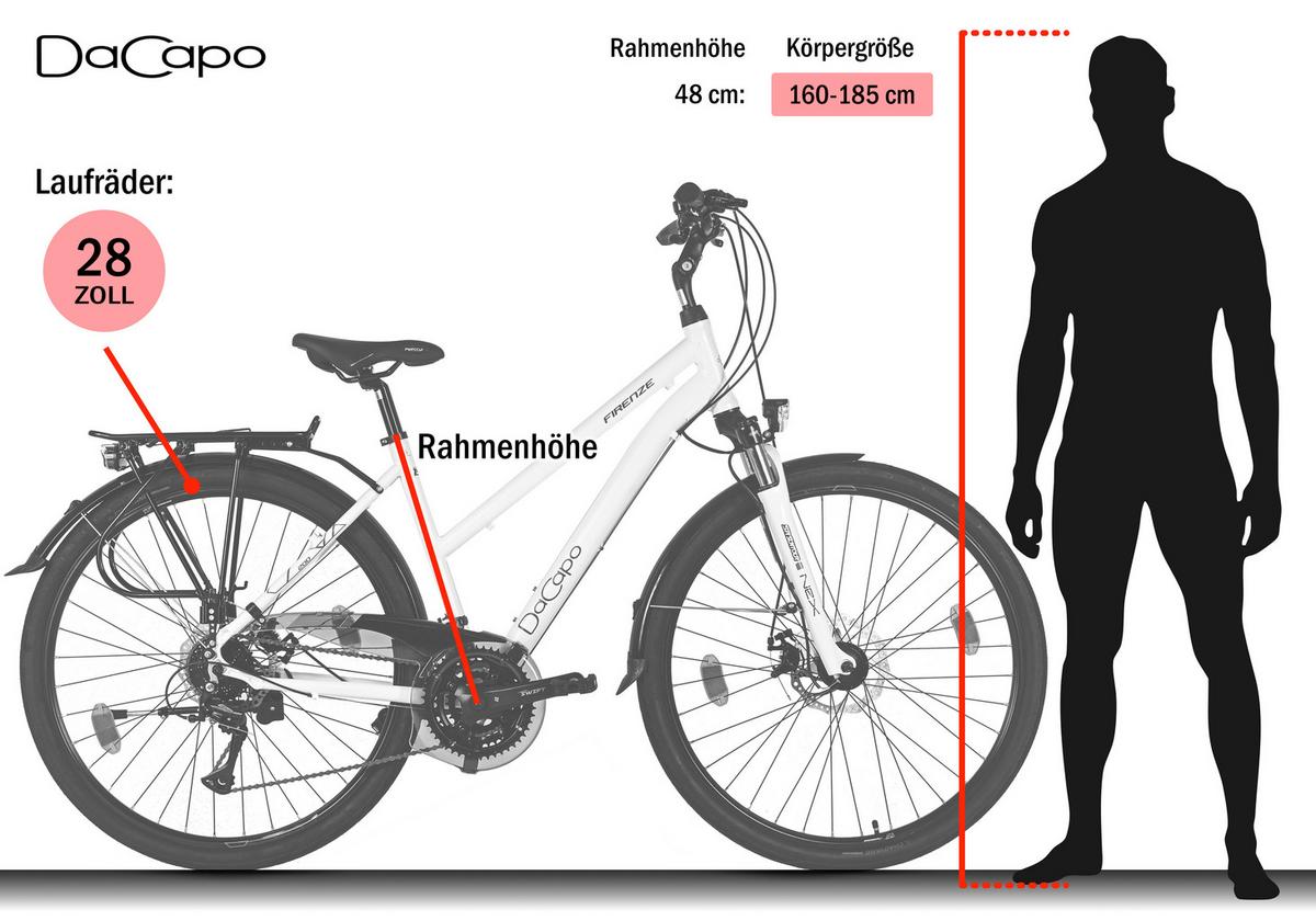 Trekkingrad Damen 28 Zoll - Weiß, Basics, Metall (25/140/60cm)