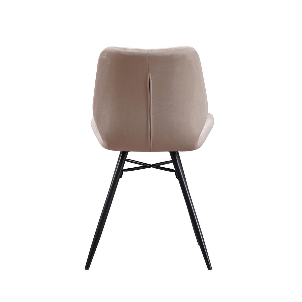 Stuhl-Set Barron Beige B: 47 cm - Beige/Schwarz, MODERN, Textil/Metall (47/82/55cm) - MID.YOU