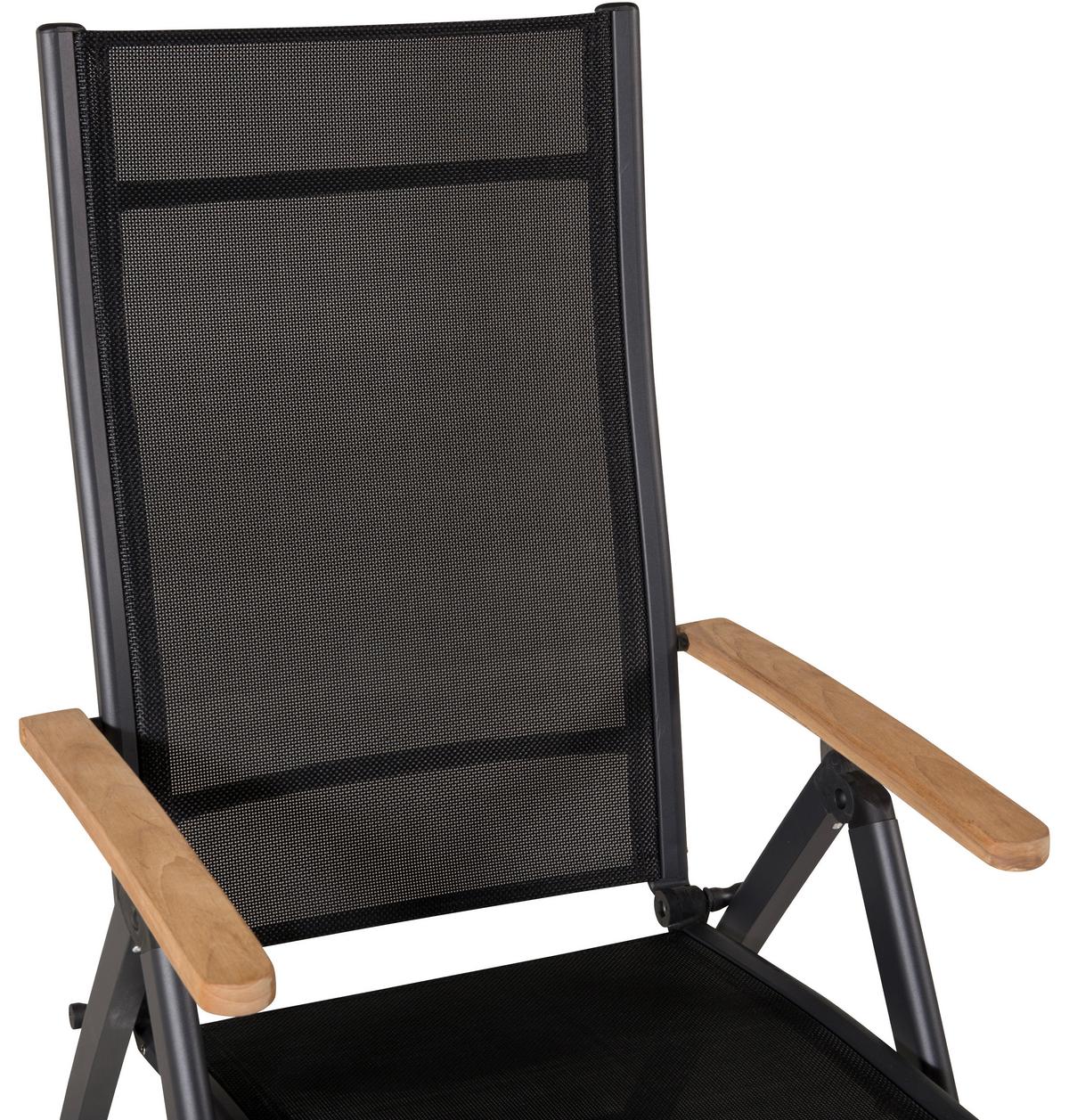 Gartensessel-Set 2-Tlg. Panama Metall/Textil - Schwarz/Naturfarben, KONVENTIONELL, Textil/Metall (60/110/75cm) - Gardenson