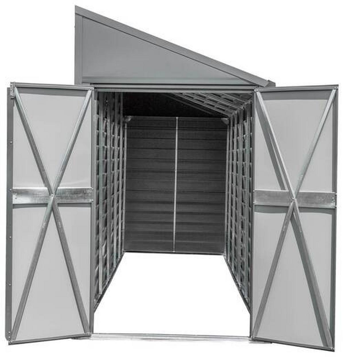 Gerätehaus Mit Pultdach 203x208x124 Cm - Grau, Basics, Metall (203/208/124cm)