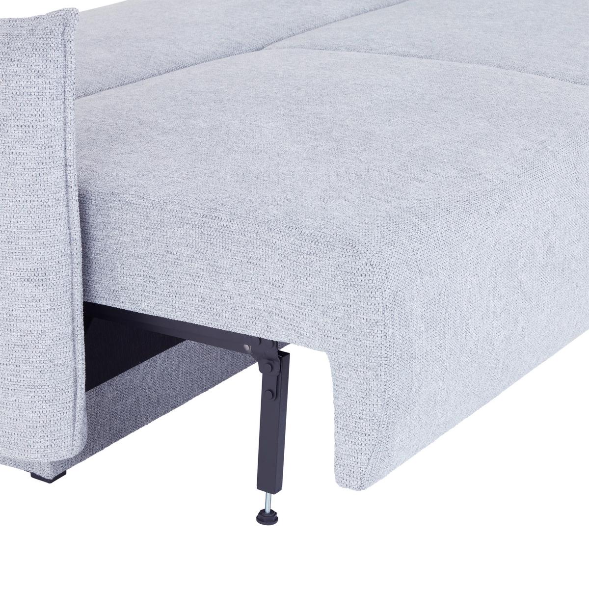3-sitzer-sofa Mit Schlaffunktion Giulia B:217cm - Hellgrau/Schwarz, MODERN, Textil (217/75-95/112cm) - Luca Bessoni