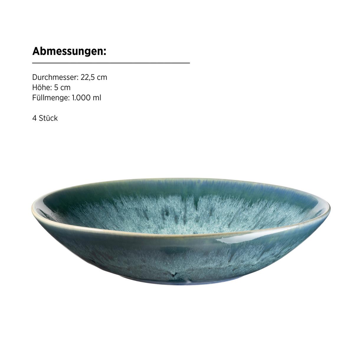 Tafelservice Carellia Blau, 8-Teilig - Blau, Trend, Keramik - Mäser