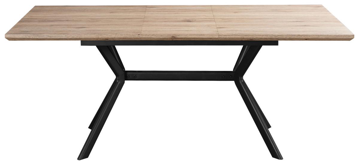 Étkezőasztal Extend - natúr színű/fekete, Modern, faalapú anyag/fém (140/90/76cm) - MID.YOU