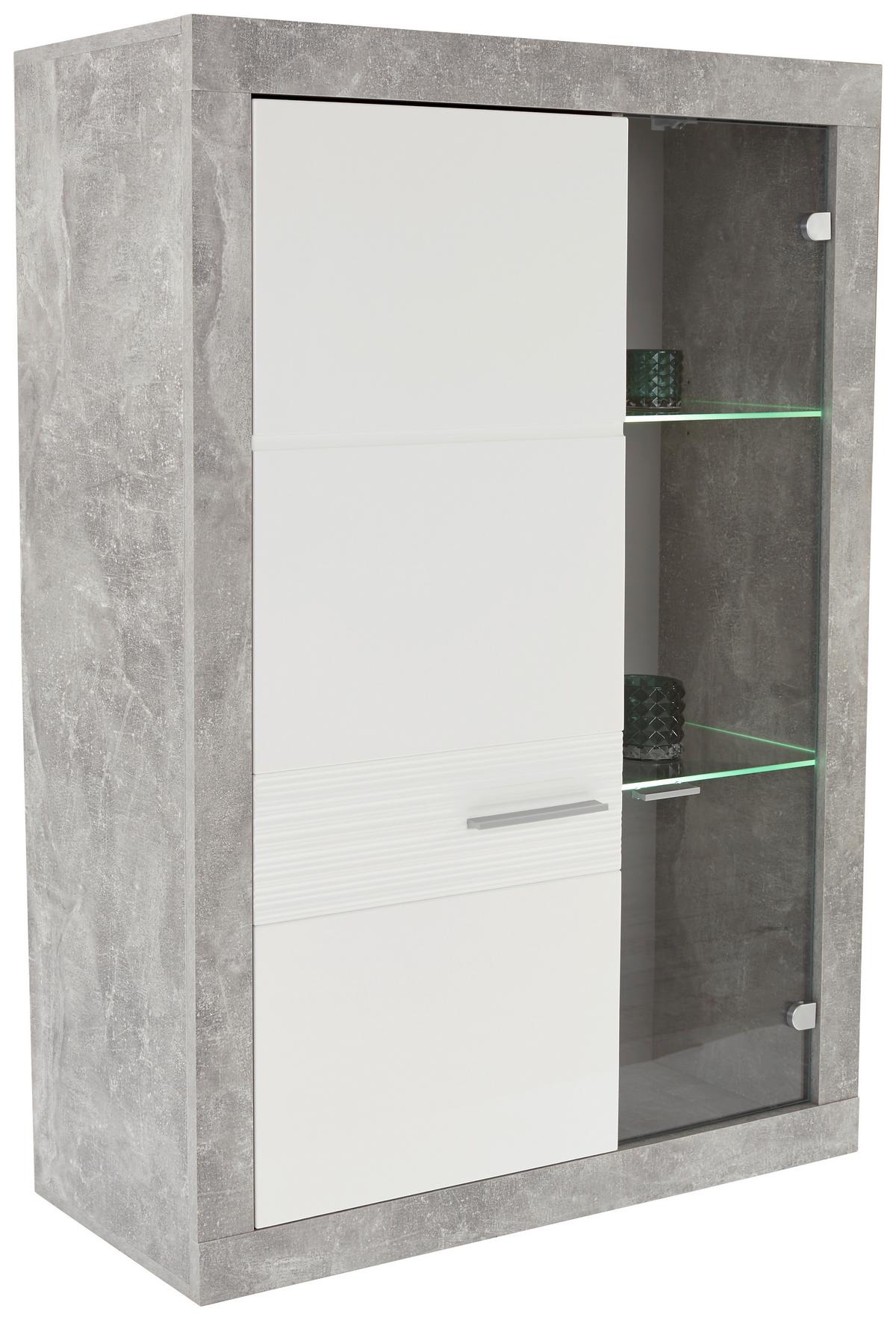 VITRÍNA MALTA - čierna/sivá, Modern, kompozitné drevo/plast (96/132/35cm)