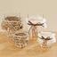 Teelichthalter H: 8 cm - Transparent/Braun, ROMANTIK / LANDHAUS, Glas/Fell (8/8cm)