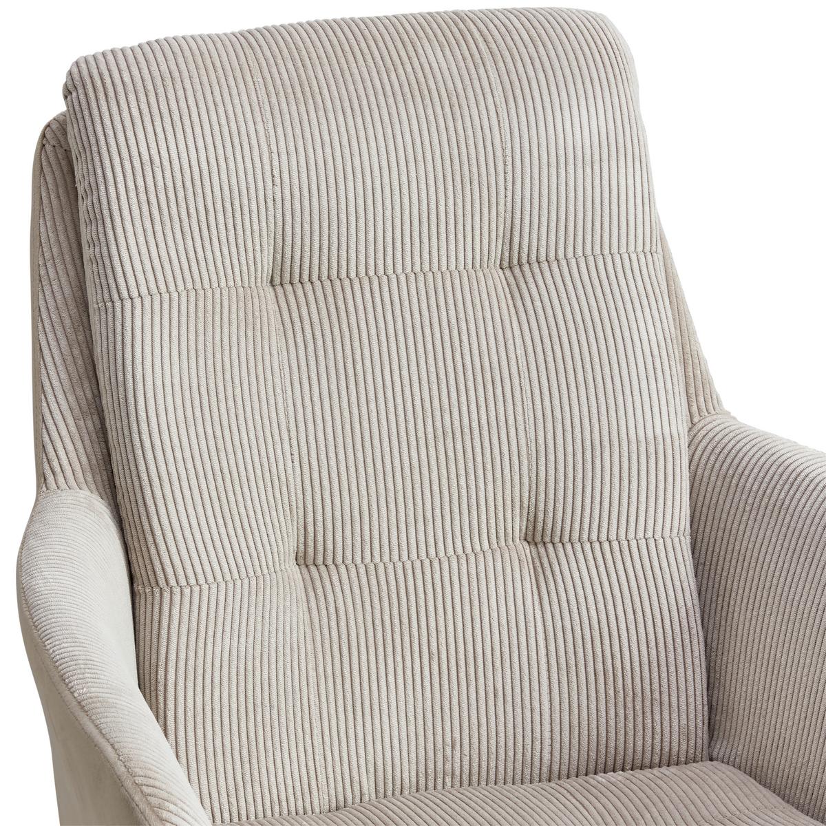 Armlehnstuhl Nizza - Beige/Schwarz, LIFESTYLE, Textil/Metall (60/94/64cm) - MID.YOU