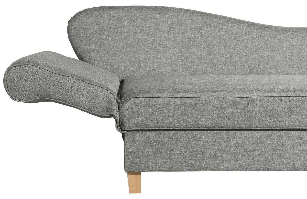 Recamiere Selma Hellgrau Links mit Bettkasten+schlaffunktion - Buchefarben/Hellgrau, Design, Textil (190/88/82cm) - Max Winzer