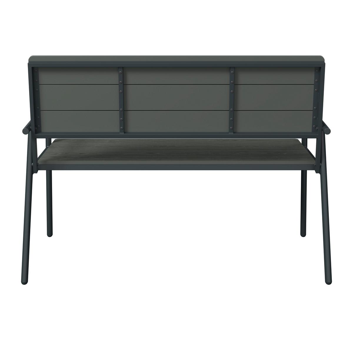 Gartenbank Marbella - Schwarz/Grau, MODERN, Kunststoff/Metall (116/58/85cm) - Beldano