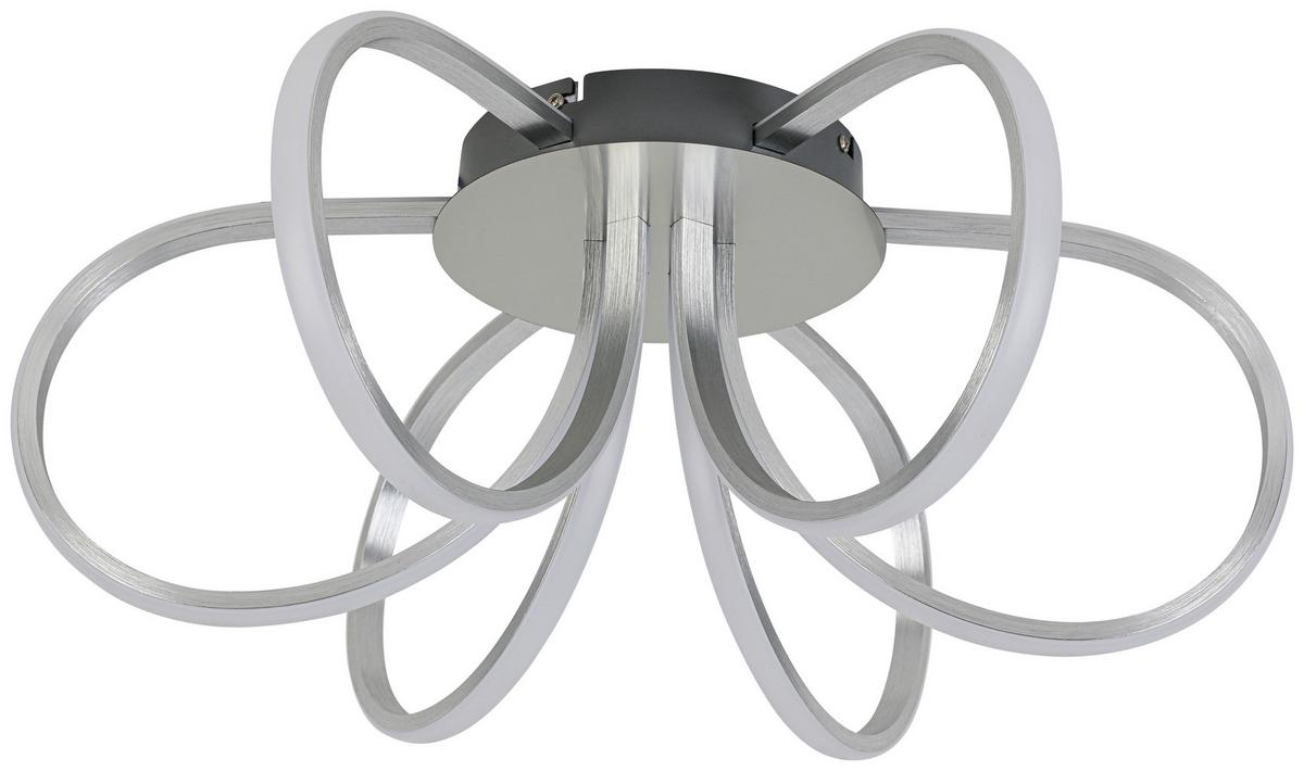 LED-Deckenleuchte Casey - Silberfarben/Nickelfarben, Basics, Kunststoff/Metall (55/22cm) - Luca Bessoni