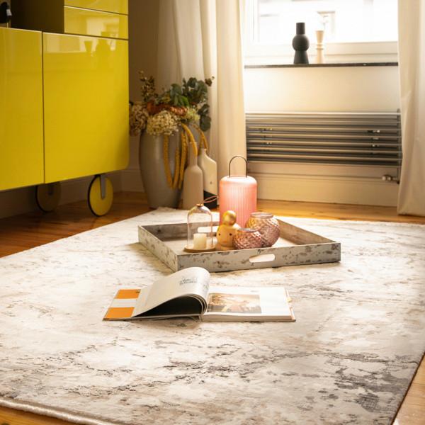 Flachwebteppich My Memphis 381 - Grau, Basics, Textil (120/170cm) - Obsession
