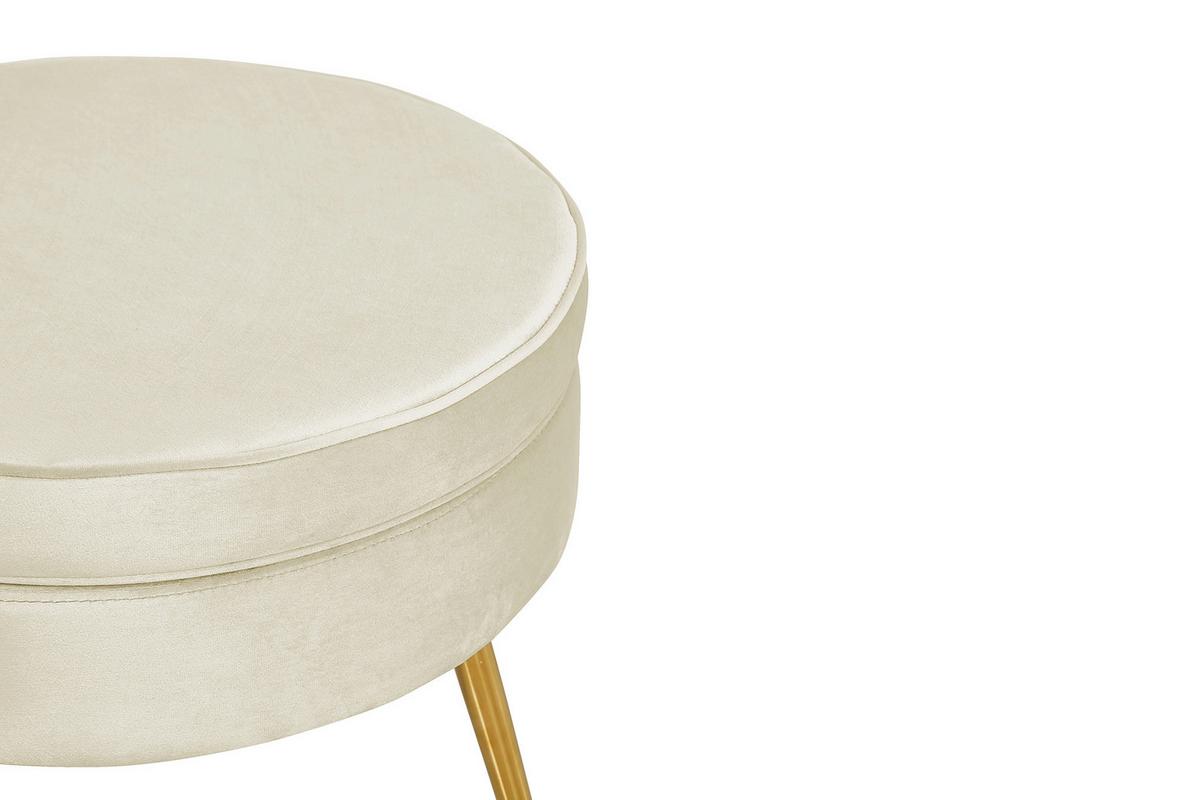 Hocker Beige B: 52 Cm - Beige/Goldfarben, MODERN, Textil (52/41/52cm) - Livetastic