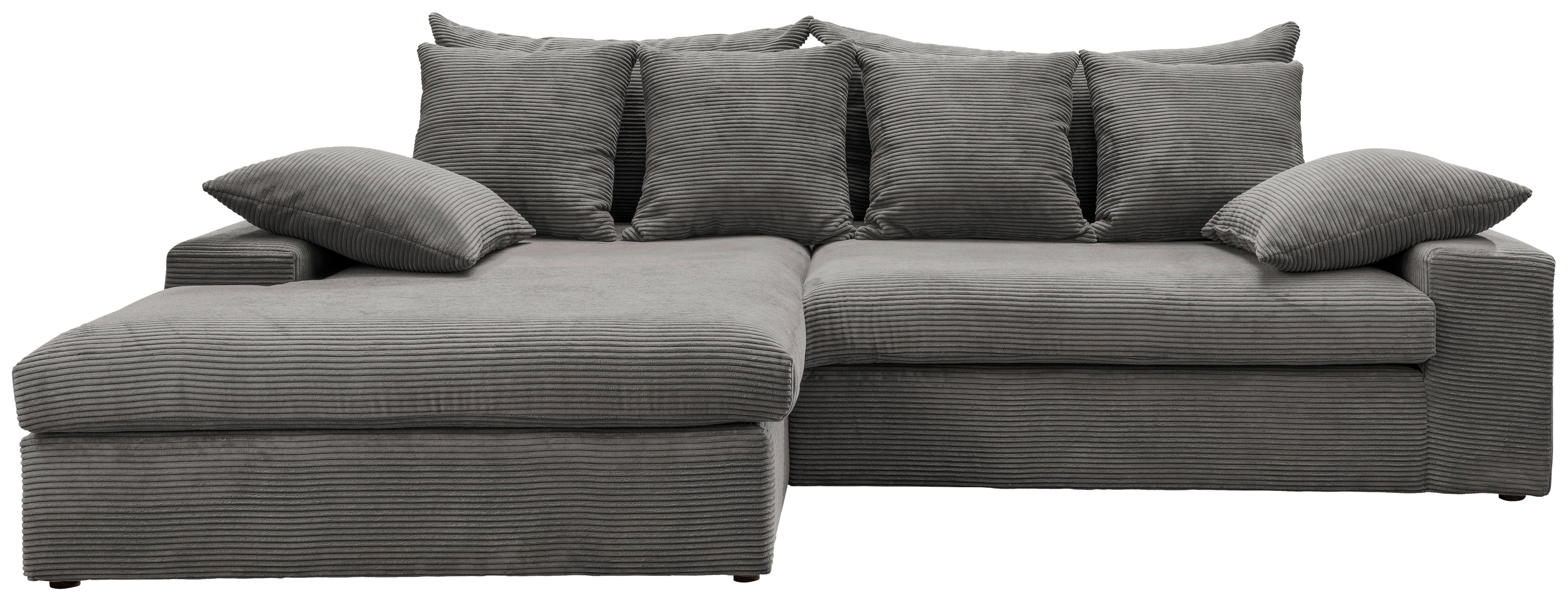 Ecksofa Avellino Grau S: 200/278 cm - Schwarz/Grau, MODERN, Textil (200/278cm) - Livetastic