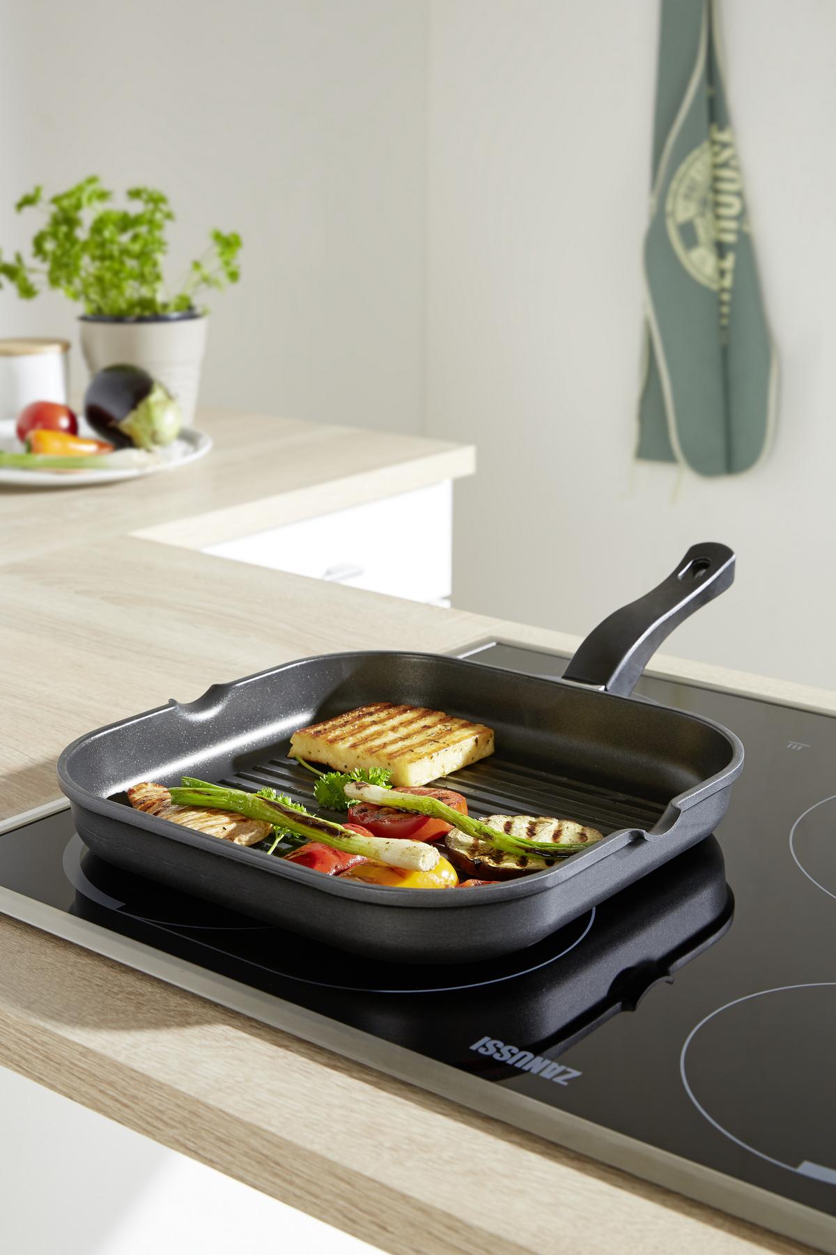 Luca Bessoni Grillpfanne Eberfried D/h: 28/28 - Schwarz, KONVENTIONELL, Kunststoff/Metall (28/28cm) - Luca Bessoni