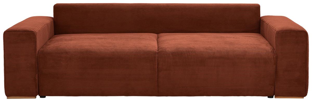 Schlafsofa Vouge Kupferfarben Bettkasten, B: 255 Cm - Buchefarben/Schwarz, KONVENTIONELL, Textil (255/86/123cm) - Livetastic