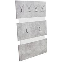 Garderobenpaneel Betonoptik/ Weiß Mit 6 Haken B: 70 cm - Weiß/Grau, MODERN, Holzwerkstoff/Kunststoff (70/99/2cm)