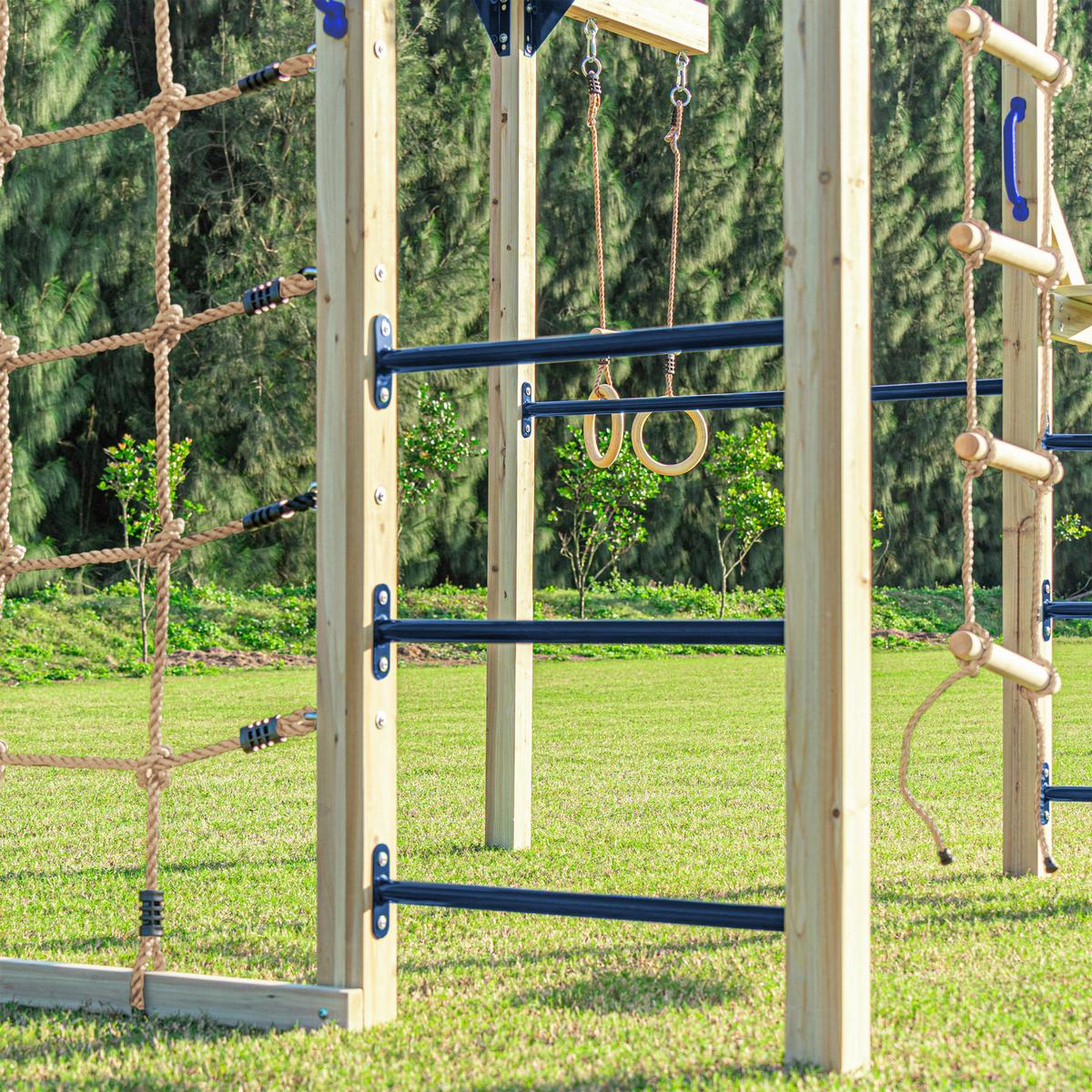 Klettergerüst mit Rutsche Lila - Blau/Lila, Basics, Holz/Kunststoff (522,5/196,2/205cm) - Ambia Garden