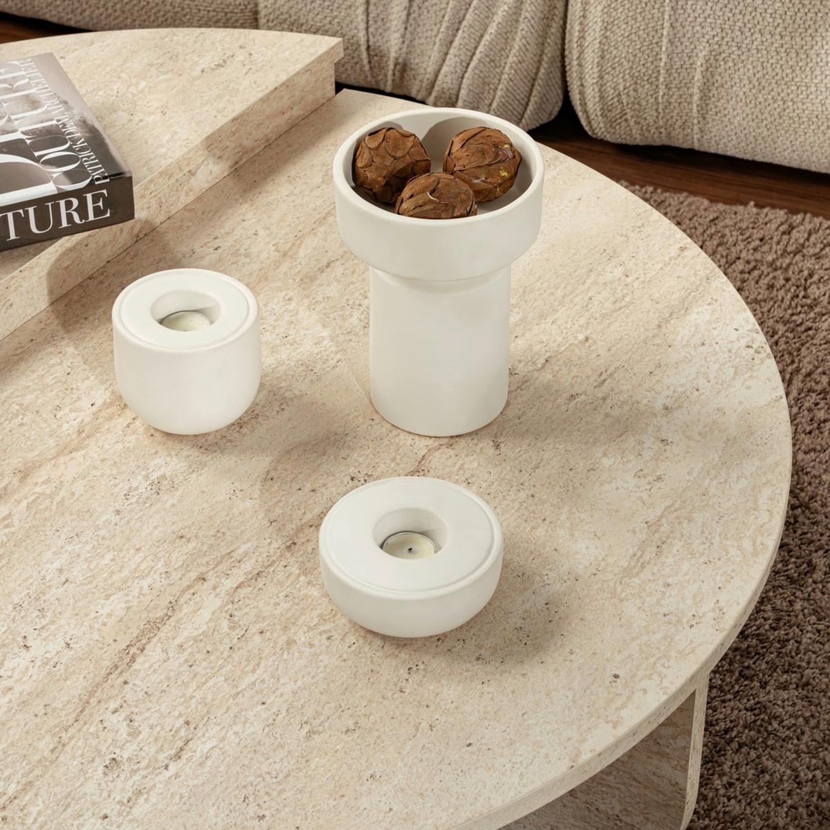 COUCHTISCH Orion Creme L: 90-85cm - Creme, Design, Holzwerkstoff (90-85/60-30/30-35cm) - MID.YOU