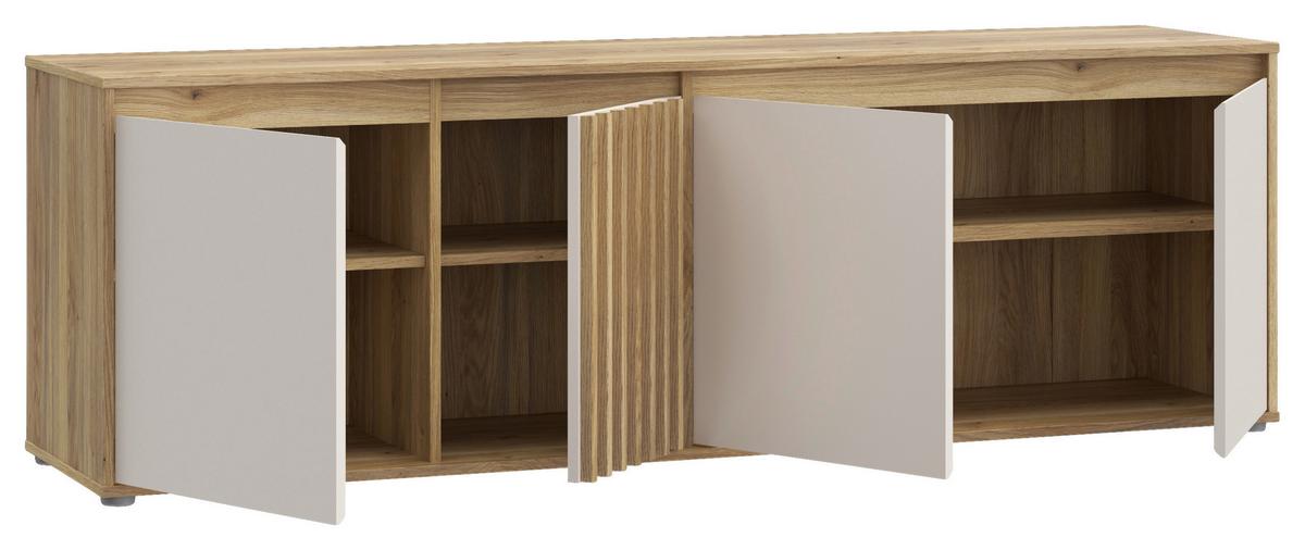 Tv Elem Eliston - tölgyfa színű/homokszínű, Natur, műanyag/faalapú anyag (174,3/56,1/41,5cm) - Modern Living