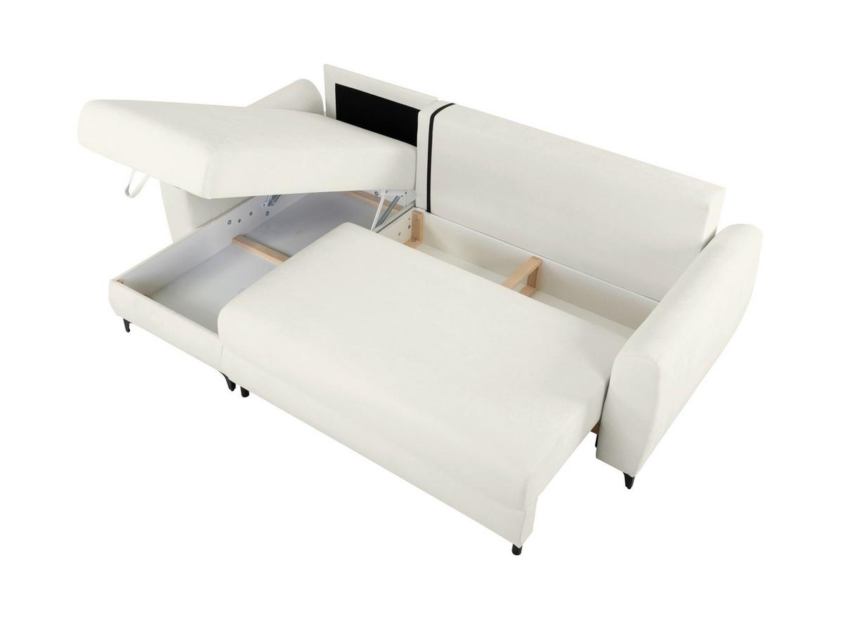 Ecksofa Moli, Weiß S: 236x148 cm - Schwarz/Weiß, Design, Textil (236/148cm) - MID.YOU