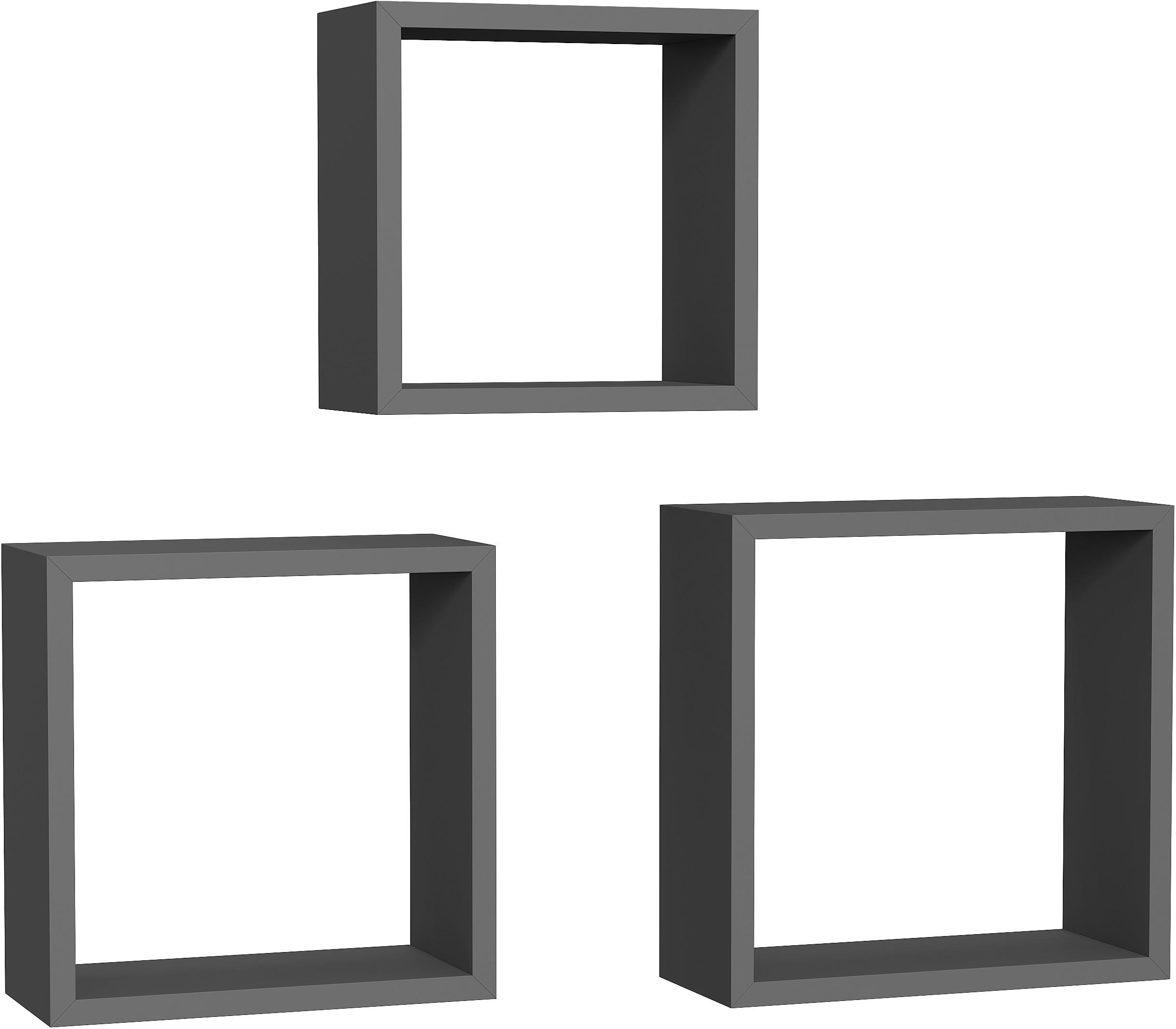 Wandregale Simple B: 30 cm Anthrazit 3-teilig - MODERN, Holzwerkstoff/Kunststoff (30-27-24/30-27-24/12cm)