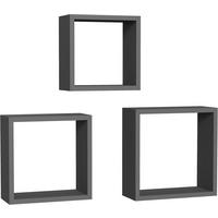Wandregale Simple B: 30 cm Anthrazit 3-teilig - MODERN, Holzwerkstoff/Kunststoff (30-27-24/30-27-24/12cm)
