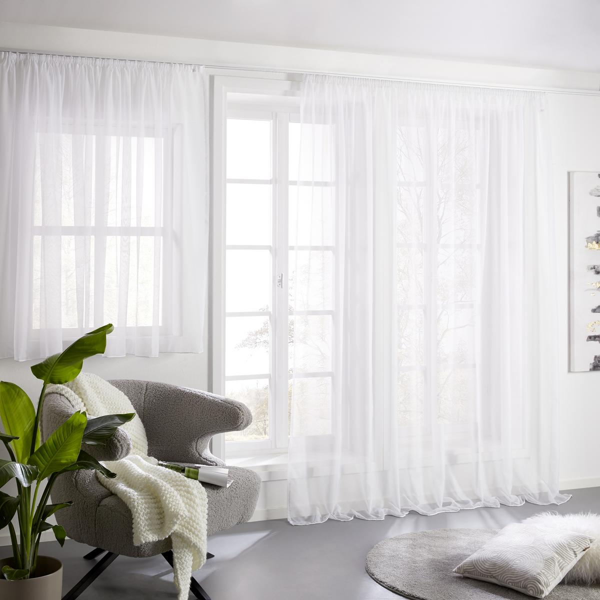 Kusová záclona Anna store, 300/145cm - bílá, Konvenční, textil (300/145cm) - Based
