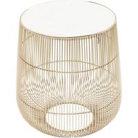 Beistelltisch Beam Weiss Marmor Messing - Messingfarben/Weiß, Trend, Stein/Metall (32/32/35cm) - Kare-Design