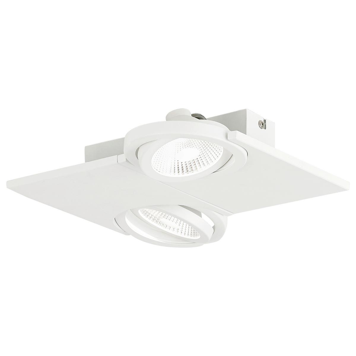 Led-deckenleuchte Brea L: 28 Cm Verstellbare Spotlights - Weiß, KONVENTIONELL, Glas/Metall (28/28/6cm) - Eglo