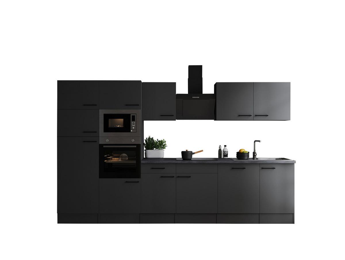 Küchenblock Oliver Dunkelgrau B: 340 cm - Dunkelgrau/Grau, Design, Holzwerkstoff (340cm) - Respekta