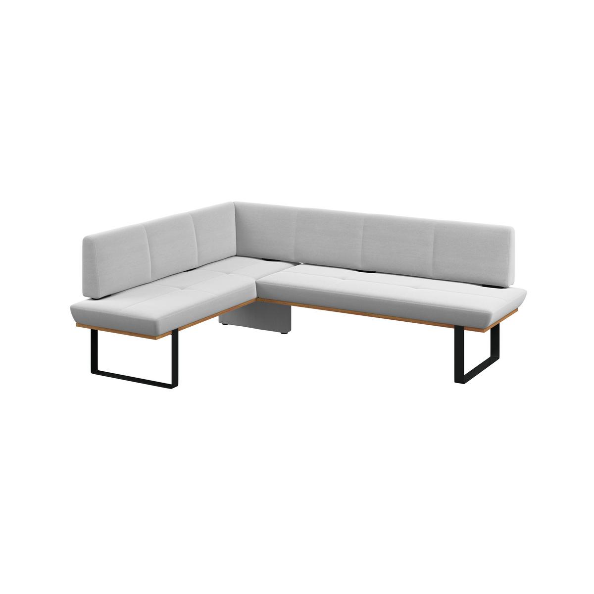 Eckbank Tristan Webstoff hellgrau,S:175x245cm - Hellgrau/Schwarz, MODERN, Holz/Textil (175/245cm) - James Wood