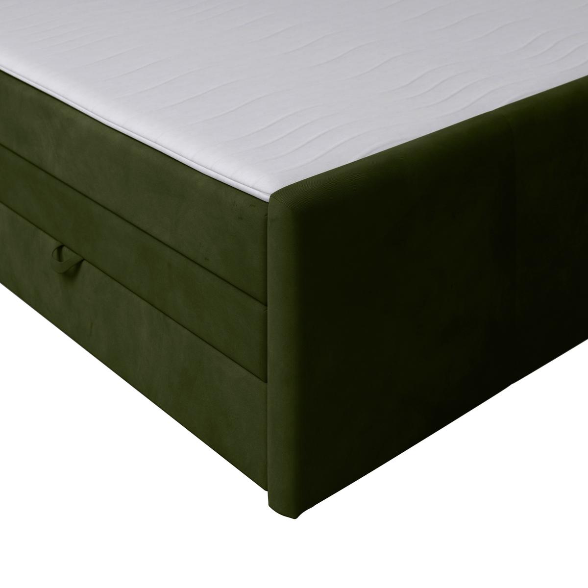 Boxspringbett mit Bettkasten 180x200 cm Bologna Grün - Schwarz/Grün, MODERN, Holz/Kunststoff (180/200cm) - MID.YOU