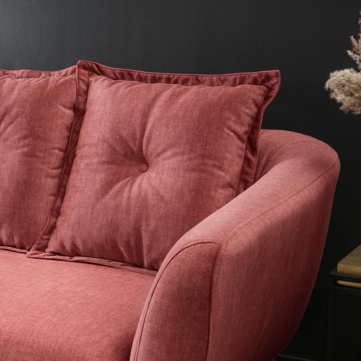 3-Sitzer-Sofa Baggio Koralle B: 236 cm - Koralle/Buchefarben, MODERN, Textil (236/94/103cm) - Livetastic