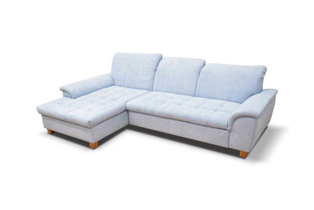Ecksofa Mit Schlaffunktion Franzi Pastellblau - Pastellblau/Eichefarben, KONVENTIONELL, Textil (170/281cm) - MID.YOU