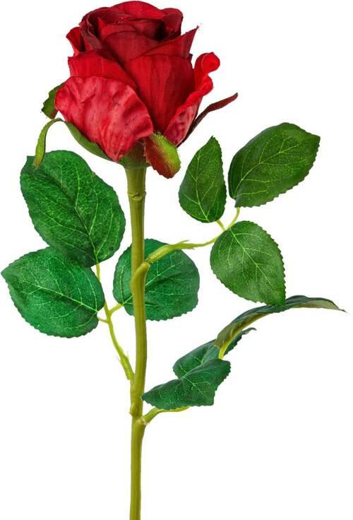 Kunstblume Rose Rot/Grün Höhe: 51 cm, aus Kunststoff