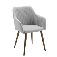 Židle S Podroučkami Nicola - tmavě hnědá/světle šedá, Moderní, kov/dřevo (58/82,5/62cm) - Modern Living