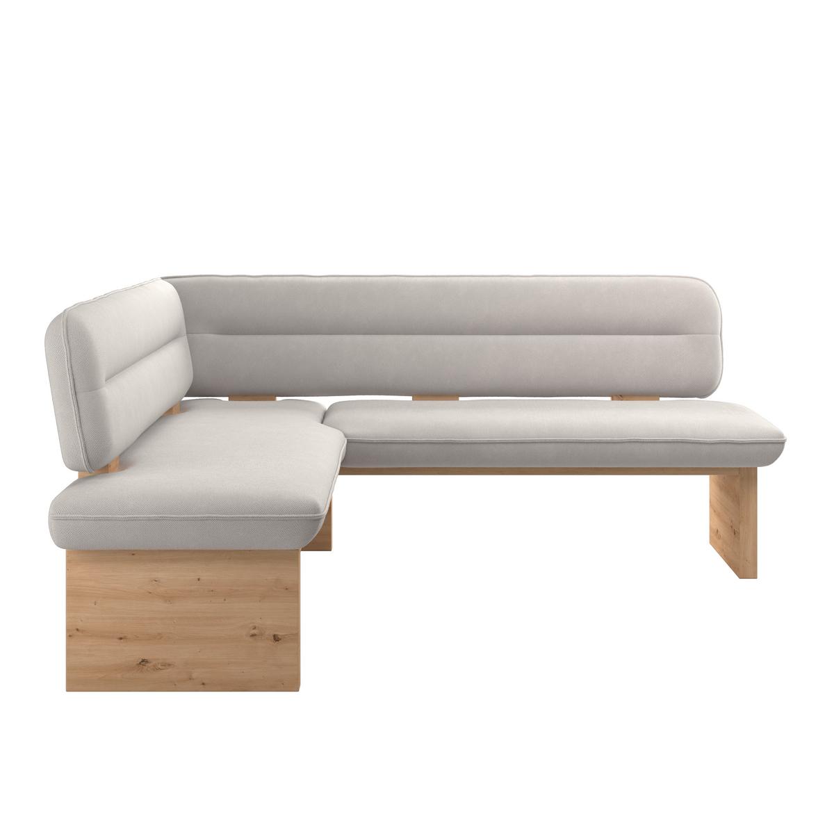 Eckbank Beluna Ii Webstoff Weiß, B: 170cm - Eichefarben/Weiß, KONVENTIONELL, Holz/Textil (170/212cm) - James Wood