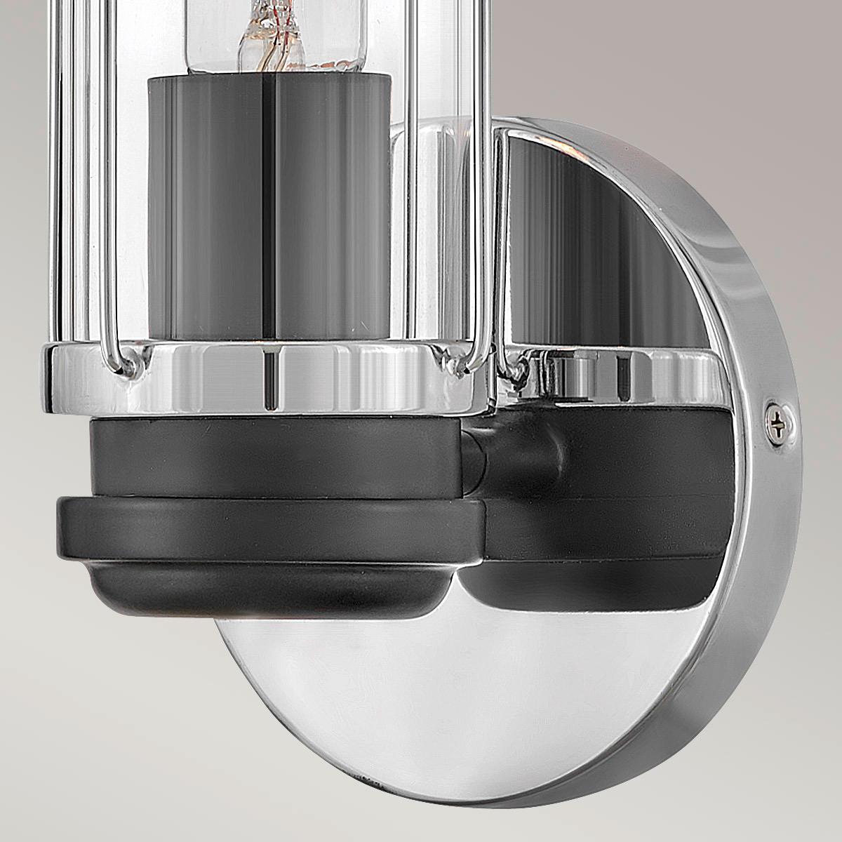 Badezimmer-wandleuchte Hk-Masthead1-Pcbk - Chromfarben/Schwarz, Basics, Glas/Metall (35.1/12.2/12.8cm) - Elstead Lighting