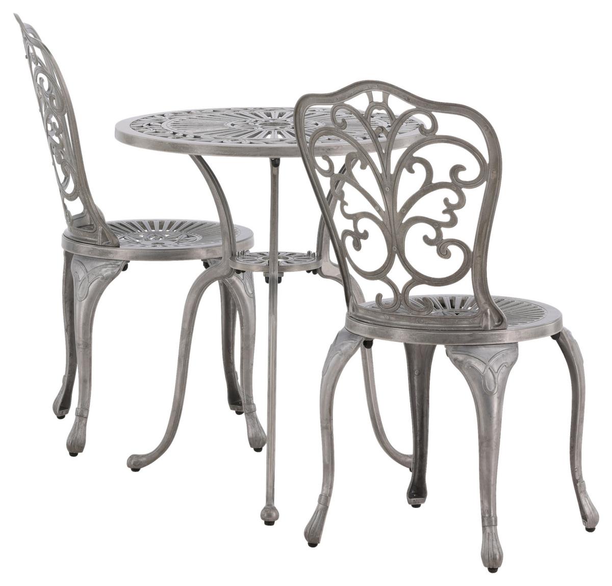 Balkonset Nandin - Silberfarben, KONVENTIONELL, Metall - Gardenson