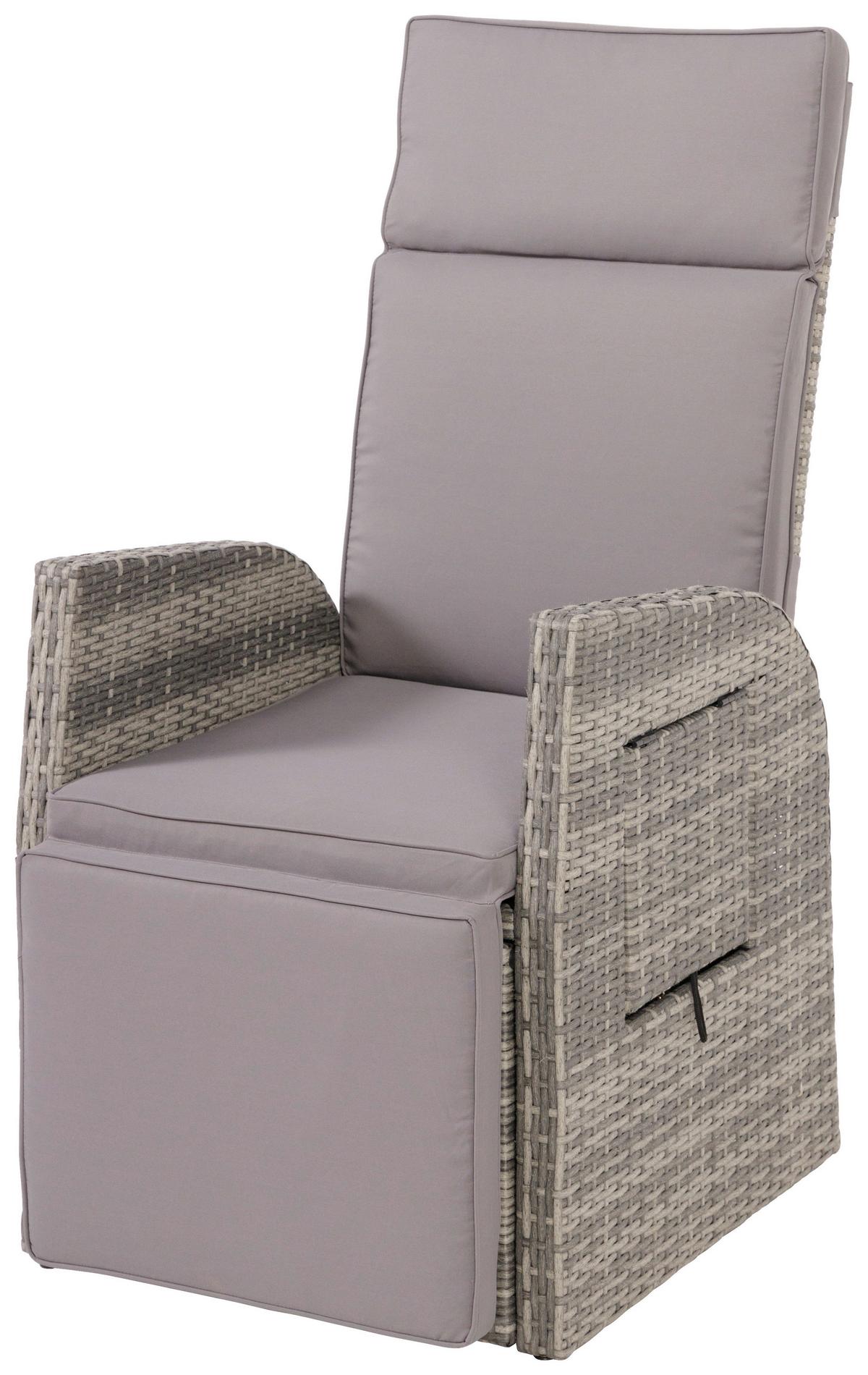 Gartensessel verstellbar Amelia Stahl, Kunststoff - Dunkelgrau, MODERN, Kunststoff/Textil - Beldano