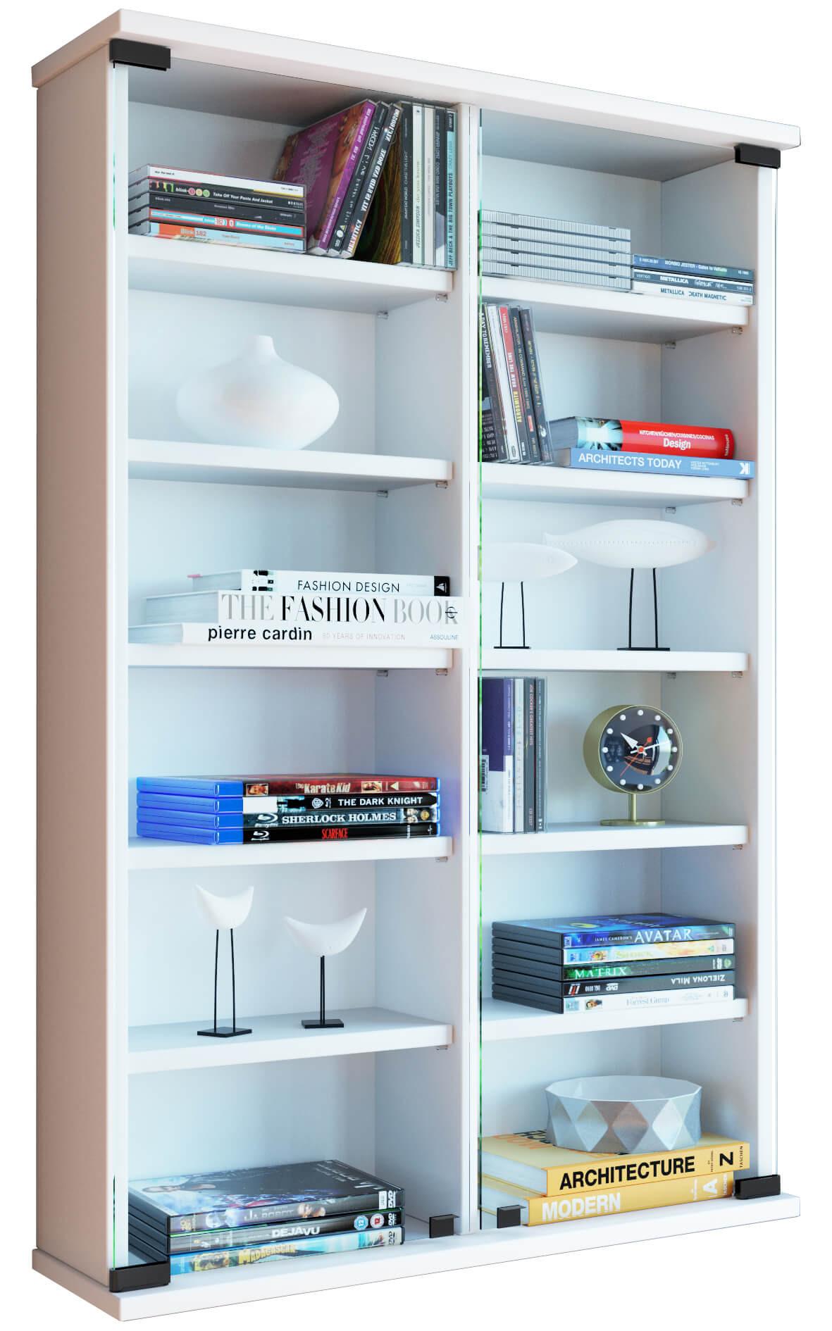 Cd-tartó Polc Zuntisa - bükkszínű, Konventionell, faalapú anyag/üveg (60/91,5/18cm) - MID.YOU
