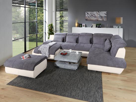 Schicke Couch in U-Form mit Schlaffunktion Wohnlandschaft in U-Form mit Schlaffunktion