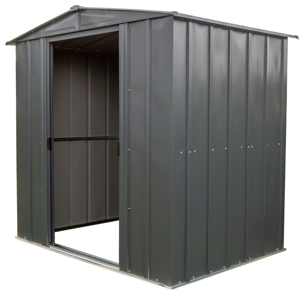 Gerätehaus mit Schiebetür 194x191x151 cm - Grau, Basics, Metall (194/191/151cm)