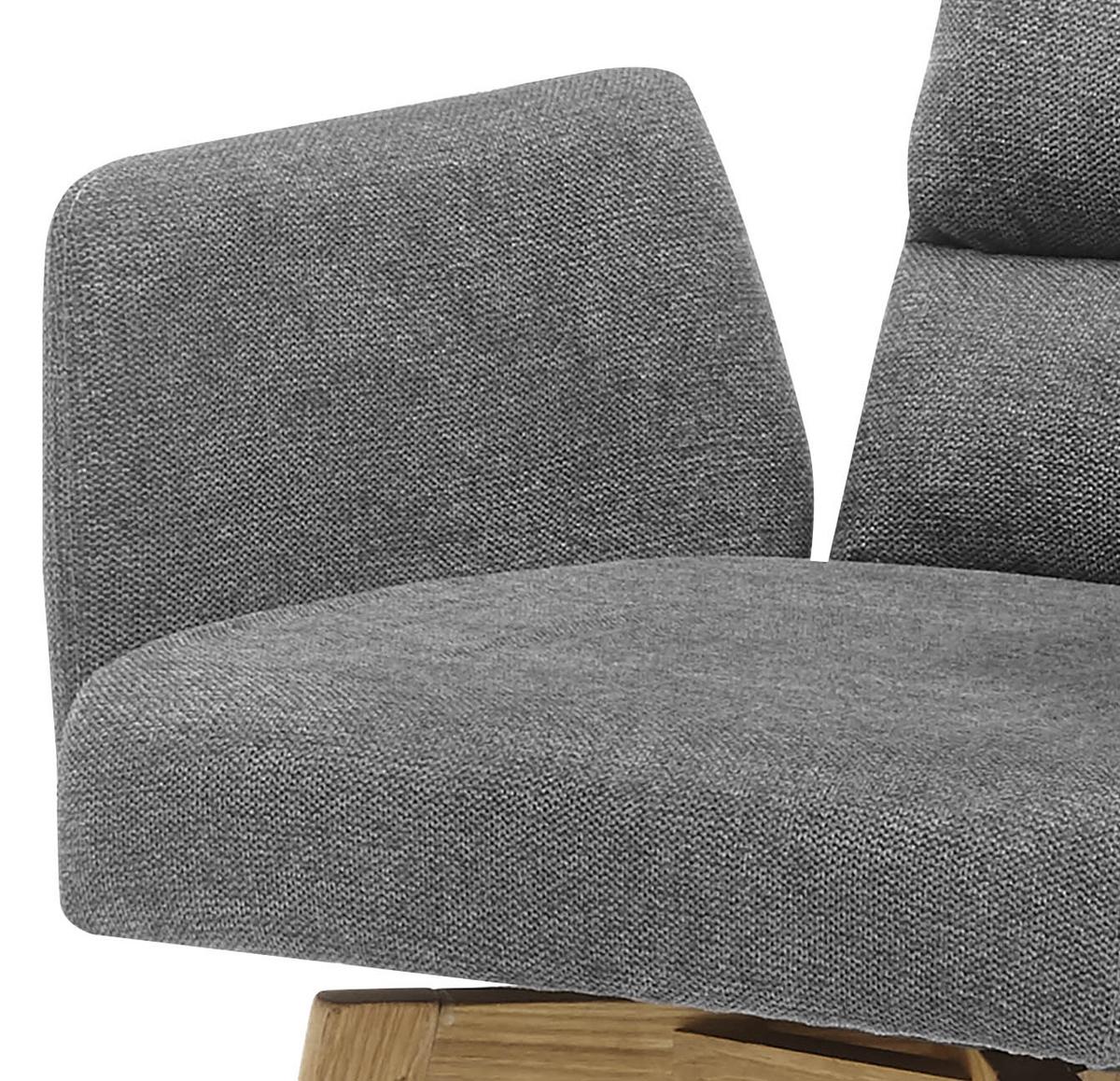 Armlehnstuhl Kampala Anthrazit Gepolstert - Eichefarben/Dunkelgrau, Basics, Holz/Textil (60/92/65cm) - MID.YOU
