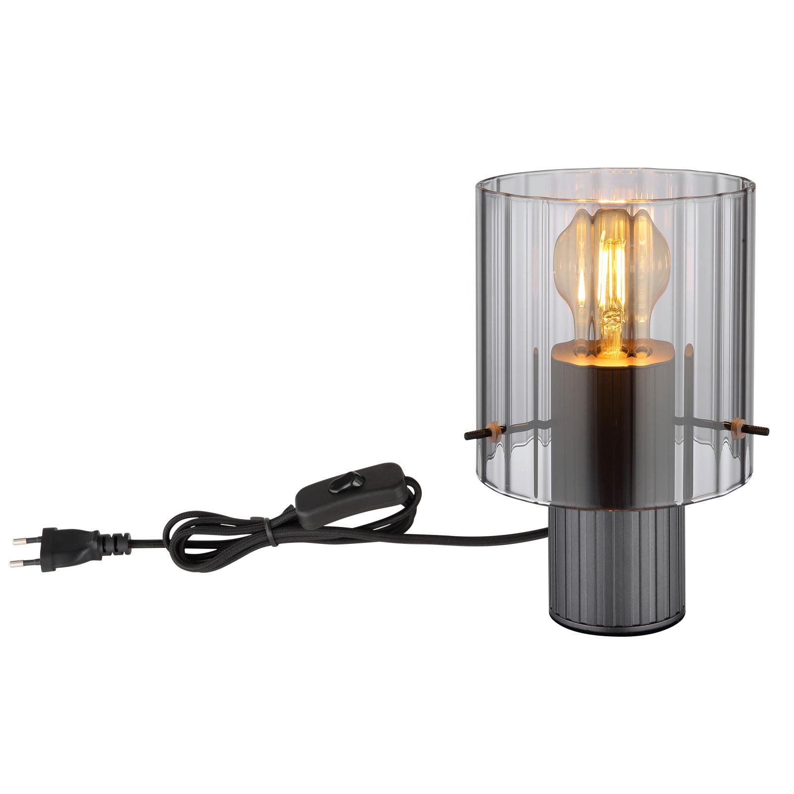 Tischleuchte 15904ts - Dunkelgrau, Design, Glas/Metall (14/22cm) - Globo