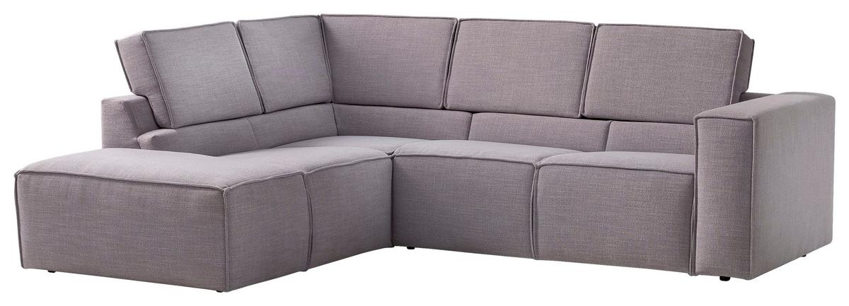 Ecksofa Dice Grau 220x275 cm - Schwarz/Grau, MODERN, Textil (220/275cm) - Trendmanufaktur