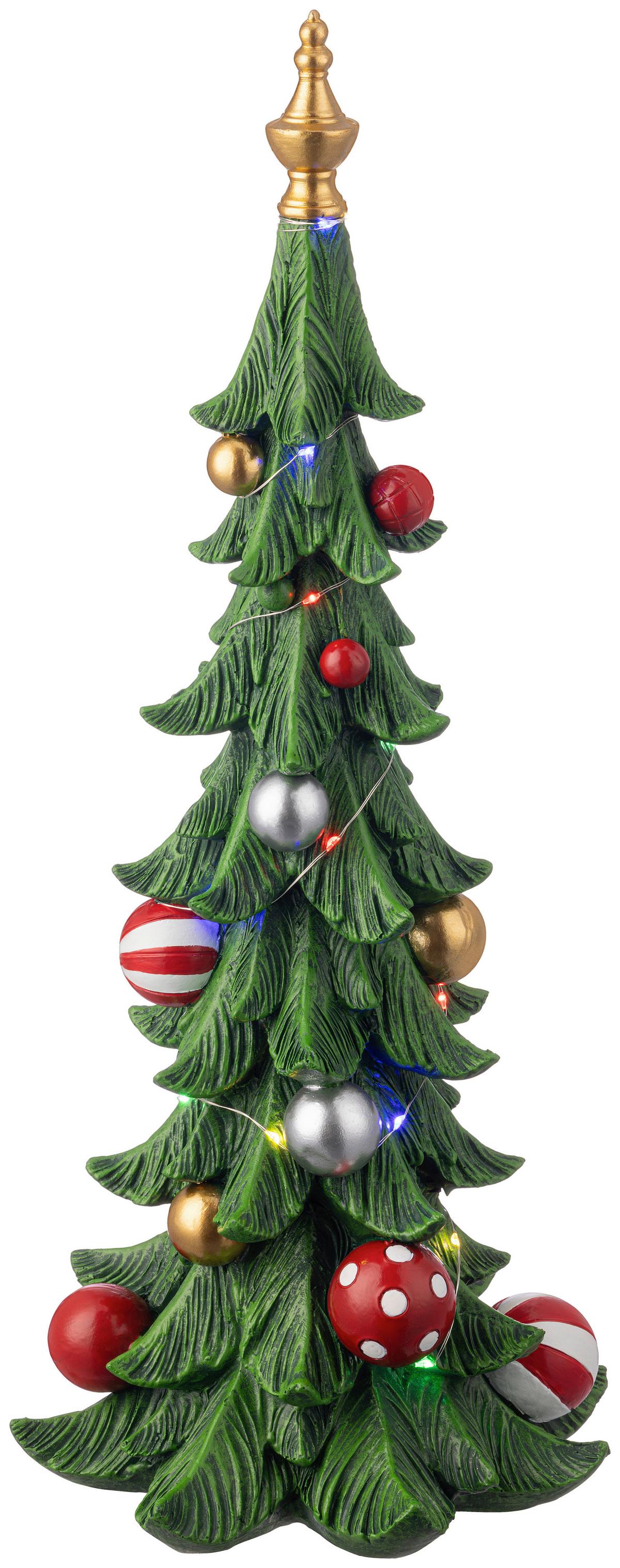 DEKOWEIHNACHTSBAUM Lydia - Waldgrün/Multicolor, KONVENTIONELL, Kunststoff (19/19/47cm) - Luca Bessoni