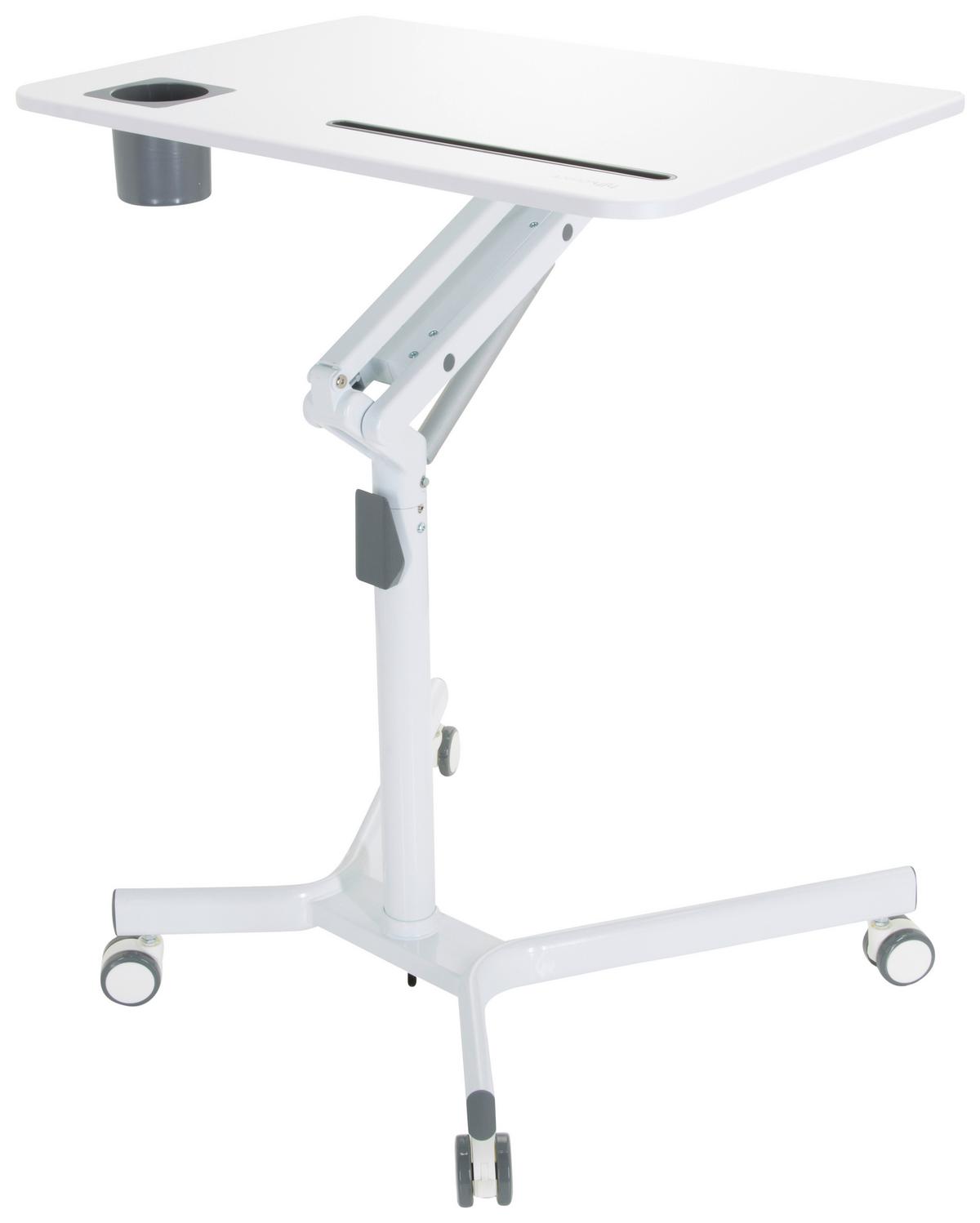 Stehschreibtisch Stand Vm-Su höhenverstellbar Weiß - Weiß, Basics, Holzwerkstoff/Kunststoff (77/73-105/57cm) - MID.YOU