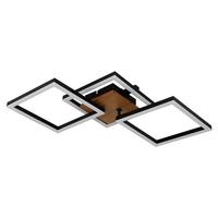 LED-Deckenleuchte 67280-30 - Dunkelbraun/Opal, Design, Holz/Kunststoff (66/31/7,5cm) - Globo